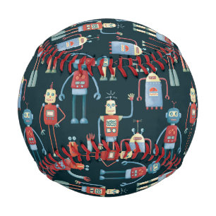 Balle De Baseball Robots style rétro des années 1950