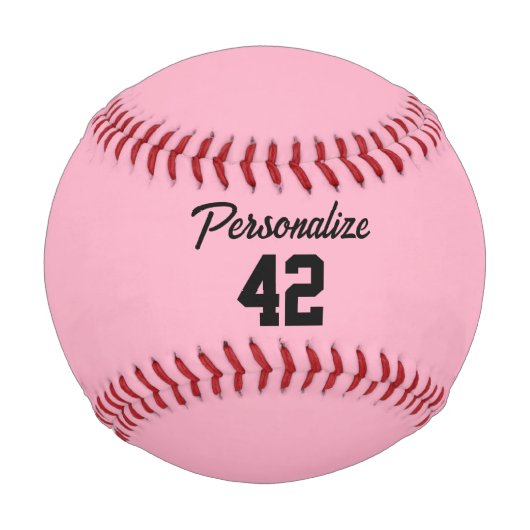 Balle De Baseball Rose Clair Personnalisé (Devant)