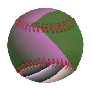 Balle De Baseball Rose Et Vert Gradient Amusant
