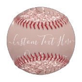 Balle De Baseball Rose Gold Parties scintillant Sparkly Custom Text (Dos)