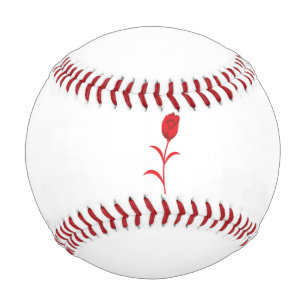 Balle De Baseball Rose Madder, Rouge lave, design floral