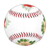 Balle De Baseball Rose rouge et marguerites (Devant)