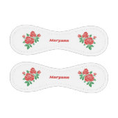 Balle De Baseball Roses rouges florales Feuilles verts personnalisés (Panneaux)