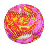 Balle De Baseball Rosette Succulente Succulente rose, rouge et jaune (Dos)