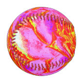 Balle De Baseball Rosette Succulente Succulente rose, rouge et jaune (Devant Gauche)