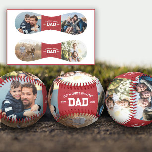 Balle De Baseball Rouge 4 Photos Varisty Police Meilleur Papa du Mon