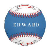 Balle De Baseball rouge, blanc et bleu 50e anniversaire chic moderne (Devant)