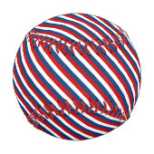 Balle De Baseball Rouge, blanc et bleu rayé (Dos)