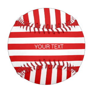 Balle De Baseball Rouge Blanc horizontal Préppy Nom de la bande Mono