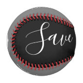 Balle De Baseball Rouge Bleu Script Cœur Enregistrer les dates (Devant Gauche)