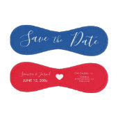 Balle De Baseball Rouge Bleu Script Cœur Enregistrer les dates Ba (Panneaux)