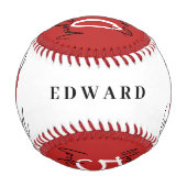 Balle De Baseball rouge et blanc 50e anniversaire chic moderne (Dos)