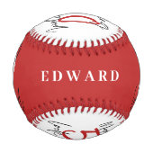 Balle De Baseball rouge et blanc 50e anniversaire chic moderne (Devant)