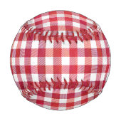 Balle De Baseball Rouge et blanc À damiers plaid (Devant)