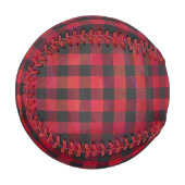 Balle De Baseball Rouge et noir À damiers plaid (Devant Gauche)