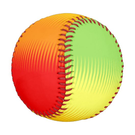 Balle De Baseball Rouge orange jaune vert (Angle)