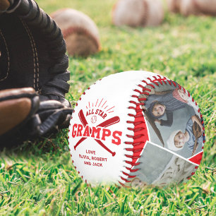 Balle De Baseball Rouge « Papi Superstar » personnalisé