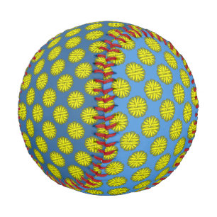 Balle De Baseball Ruban de fleurs jaunes par Kenneth Yoncich