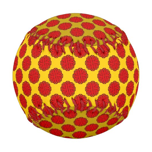 Balle De Baseball Ruban de fleurs rouges par Kenneth Yoncich (Dos)