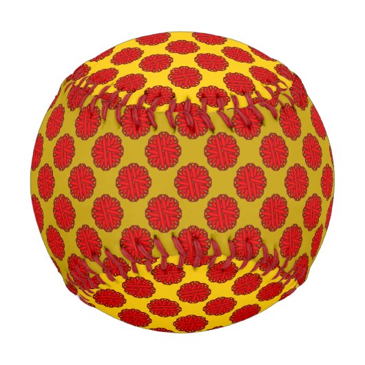 Balle De Baseball Ruban de fleurs rouges par Kenneth Yoncich (Devant)