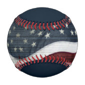 Balle De Baseball Rustic Americana Nom Personnalisé Baseball (Devant)