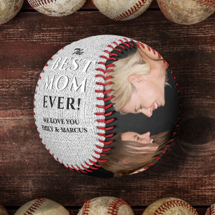 Balle De Baseball Rustic Best Mom Ever Mother`s Day Photo Collage
