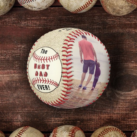 Balle De Baseball Rustic Best Papa Ever 2 Collage photo