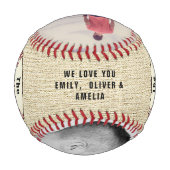 Balle De Baseball Rustic Best Papa Ever 2 Collage photo (Dos)