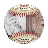 Balle De Baseball Rustic Best Papa Ever 2 Collage photo (Devant)