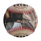 Balle De Baseball Rustic Best Papa Red Heart 2 Photo (Devant)