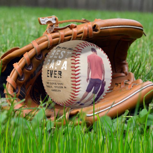 Balle De Baseball Rustic Best Papa's Day 2 Photo Collage