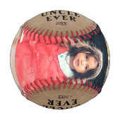 Balle De Baseball Rustic Best Uncle 3 Photo Joyeux Noël (Devant)