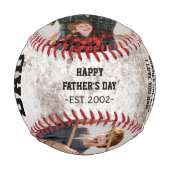 Balle De Baseball Rustic Dirty blanc avec Fête des pères photo colla (Devant)