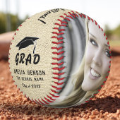 Balle De Baseball Rustic Félicitations Graduation Photo