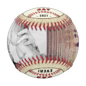 Balle De Baseball Rustic Happy Father`s Day 2 Photo Collage (Devant)