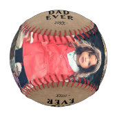 Balle De Baseball Rustic Joyeux Anniversaire Best Papa 3 Photo Colla (Devant)