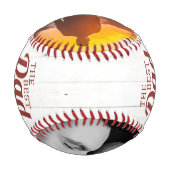 Balle De Baseball Rustic Meilleur Papa Joyeux Anniversaire Photo Bas (Dos)