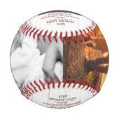Balle De Baseball Rustic Meilleur Papa Joyeux Anniversaire Photo Bas (Devant)