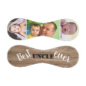 Balle De Baseball Rustic Wood 3 Photo Collage Meilleur Oncle Jamais (Panneaux)