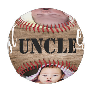 Balle De Baseball Rustic Wood 3 Photo Collage Meilleur Oncle Jamais