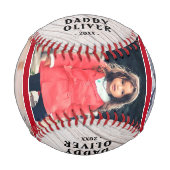 Balle De Baseball Rustic Wood Joyeux Noël Papa 3 Photo Collage (Devant)