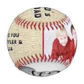 Balle De Baseball Rustic World`s Best Papa Name 2 Photo Collage (Dos)