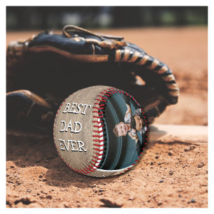 Balle De Baseball Rustique 2 photo meilleur papa jamais