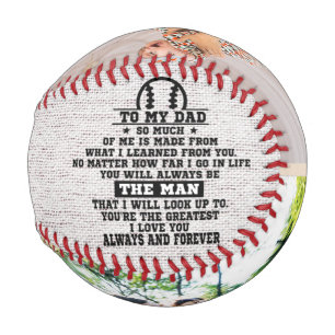 Balle De Baseball Rustique À Mon Père Personnalisé 2 Photo Collag