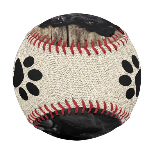 Balle De Baseball Rustique Chien de Noël Chien Paw photo Collage (Dos)