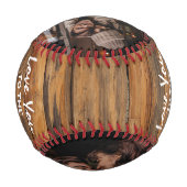 Balle De Baseball Rustique mignon petit ami 'I Love You' Photo Baseb (Dos)