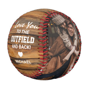 Balle De Baseball Rustique mignon petit ami 'I Love You' Photo Baseb