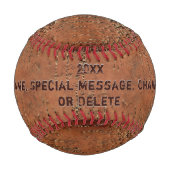 Balle de baseball rustique Super Cool personnalisé (Dos)