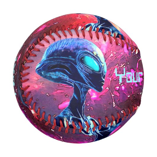 Balle De Baseball Sagesse Alien Psychédélique Scifi Art (Devant Gauche)