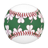 Balle De Baseball Saint Patrick's day avec shamrock de baseball (Devant)